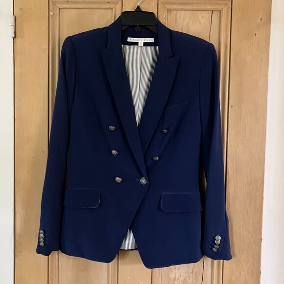 Veronica Beard Womens Miller Dickey Blazer Designer Jacket Size 6 Blue SP EXC - Picture 3 of 12